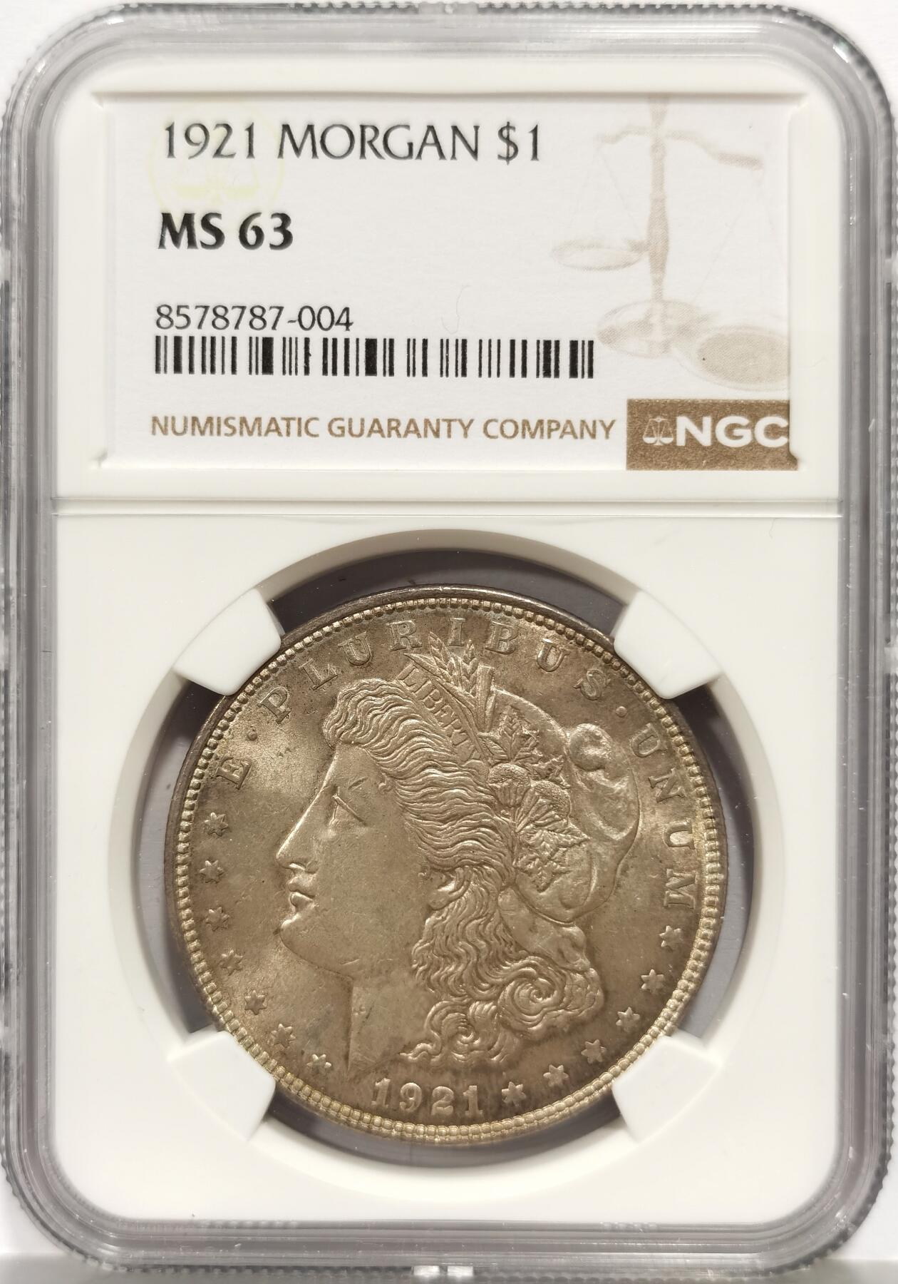 博洋堂“芳菲春韵”3月精品大拍专场暨第166期（全场包邮） NGC MS63 美国1921年摩根1美圆银币