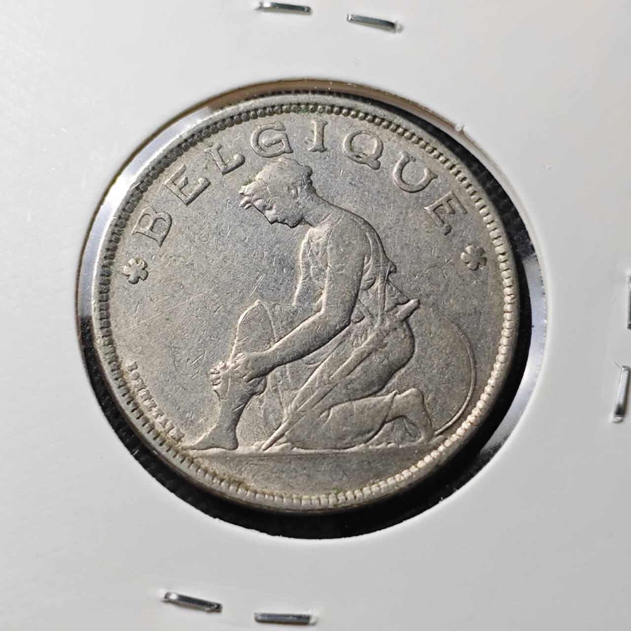 KK钱币收藏小铺  第406期 2月预留时间 周末发货 1923比利时2法郎镍币 