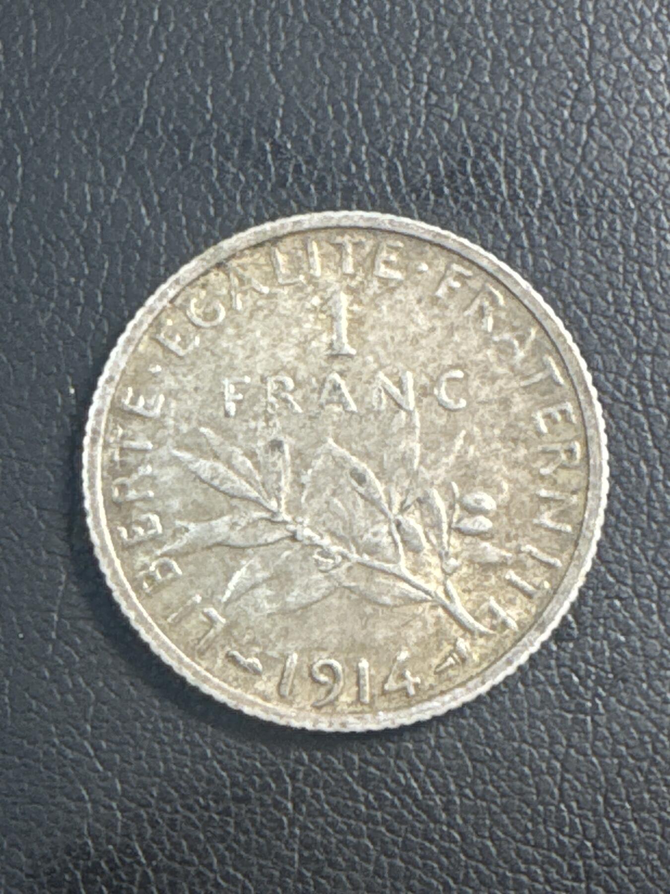 ❤️【币观天下】❤️ 第346期钱币拍卖场- 2026.3.27周五晚上6点半场 长期征集拍品  极美品 1914 年法国播种女神 1 法郎银币