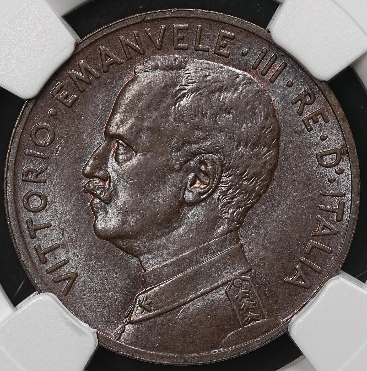 修遠堂世界钱币第109期 NGC MS63BN 1912年意大利5分铜币，稀少的年份，特年