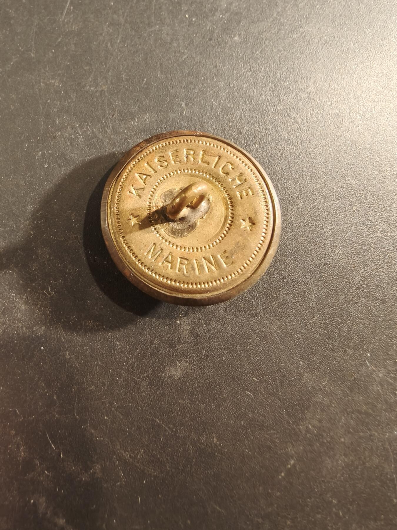 老王徽章第189期 一战德国海军军官铜扣    直径23mm