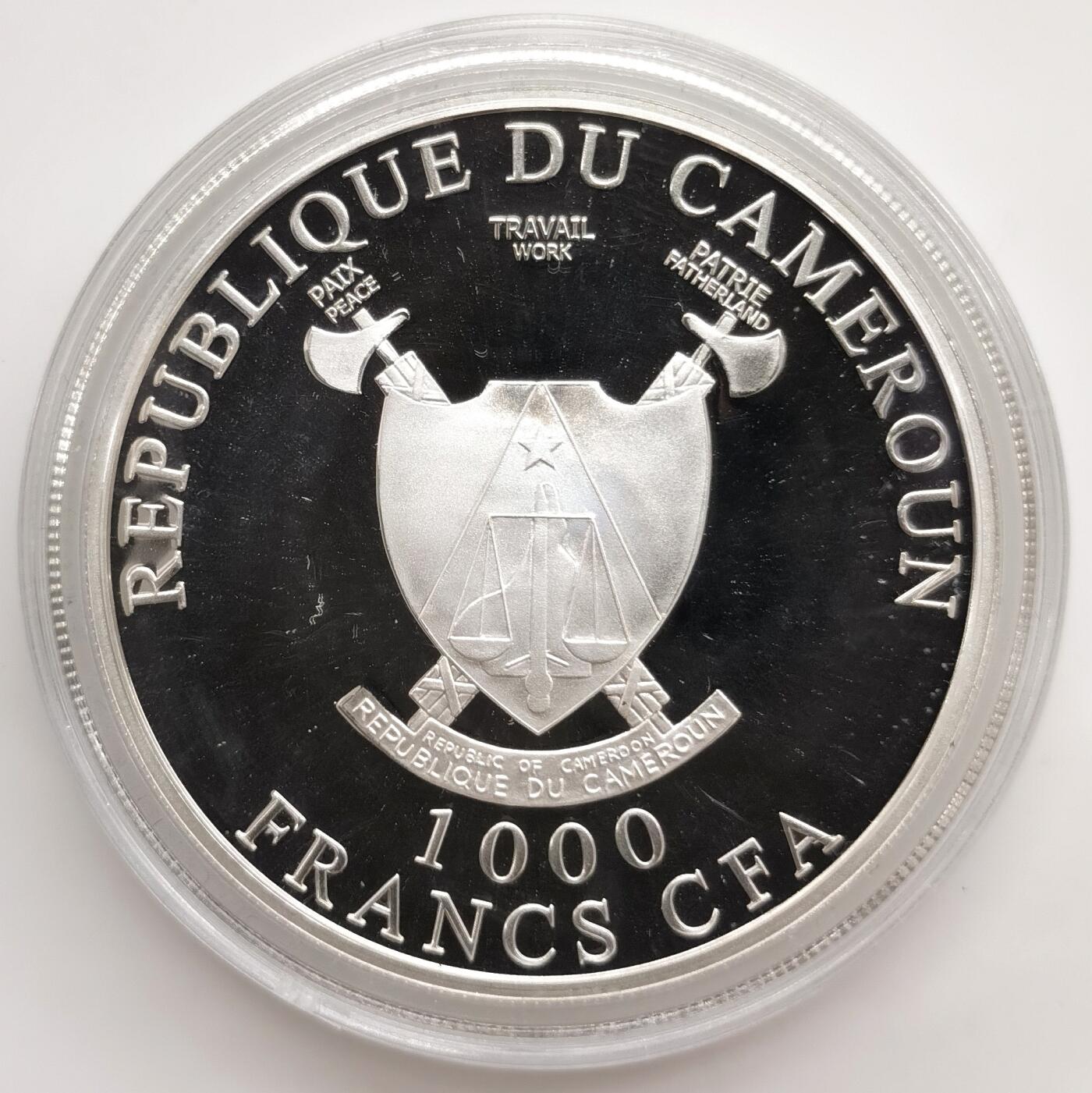 博洋堂“芳菲春韵”3月精品大拍专场暨第166期（全场包邮） 喀麦隆2011年1000中非法郎精制银币 异域彩蝶-螯蛱蝶（带3D彩蝶模型）25克925银 发行量：2500 带证