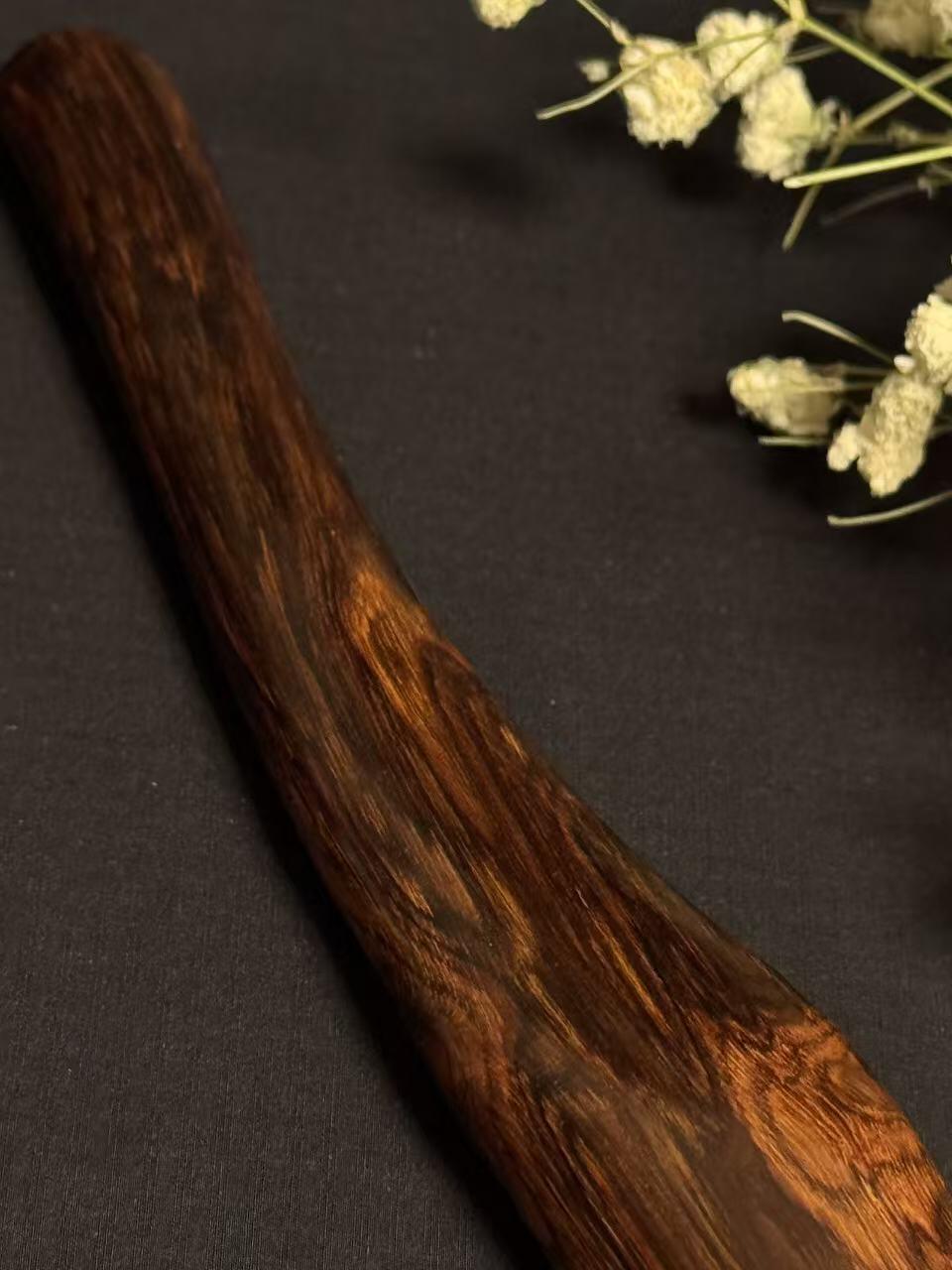 零元拍：NO.2海南黄花梨紫梨随形文玩把玩棍，尺寸约：31/1.6CM