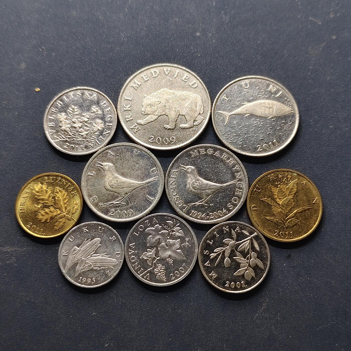 【全场包邮】纯粹捡漏拍514场 克罗地亚1993-2013年10枚套币-含2004年货币诞生十周年纪念币