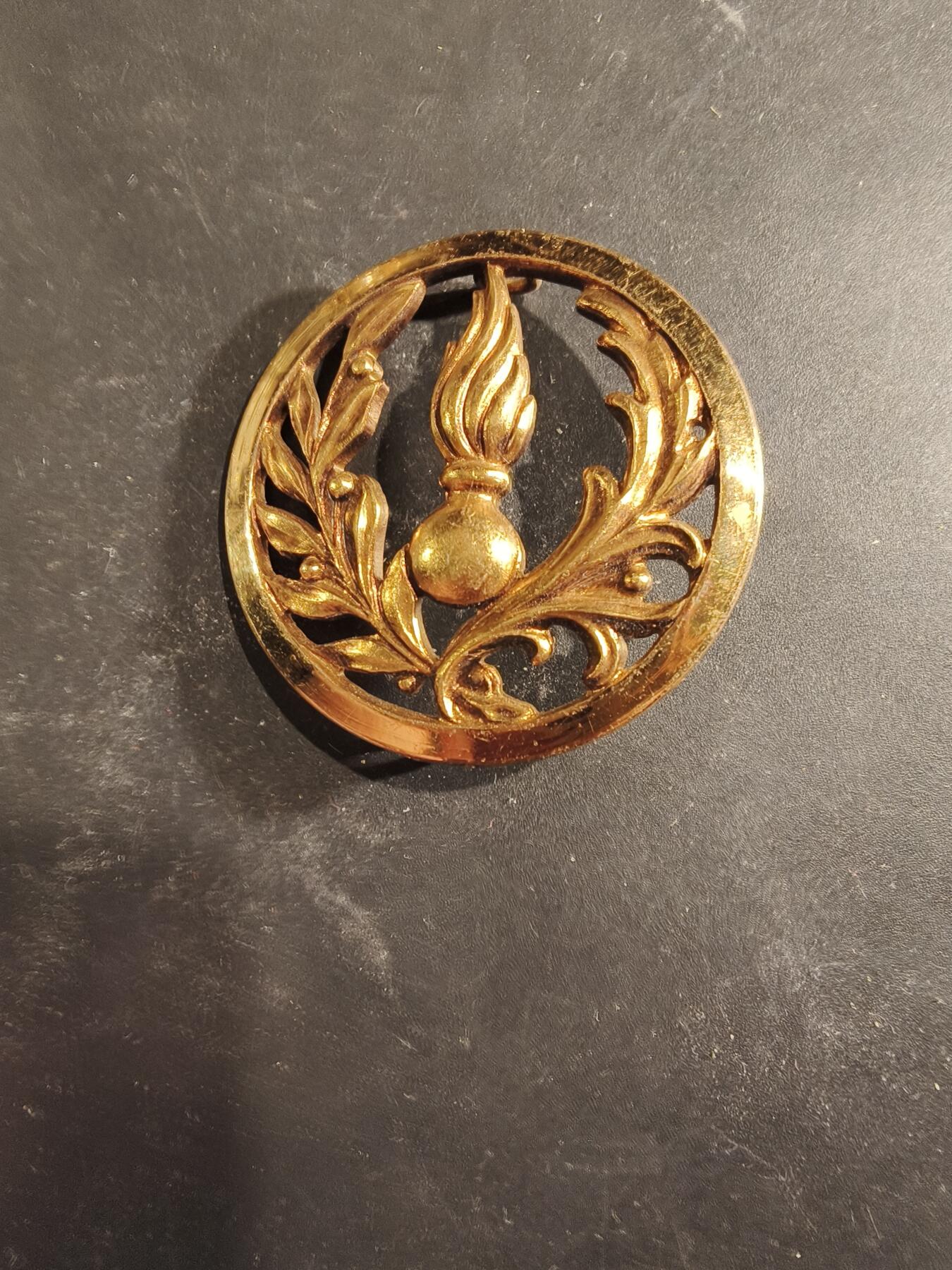 老王徽章第189期 法国警察贝雷帽徽   金色