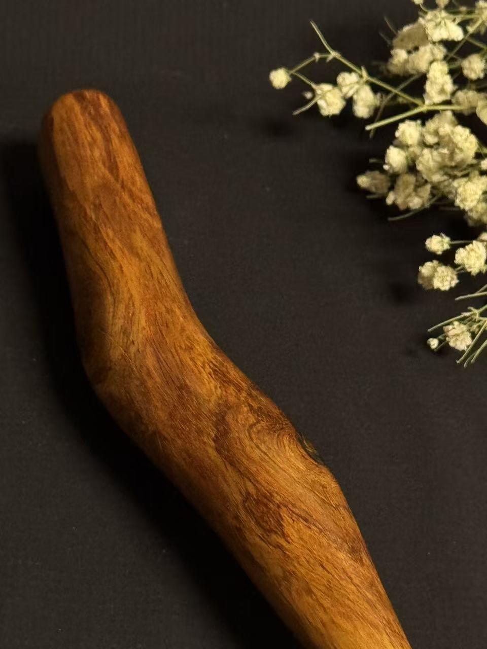 零元拍：NO.5海南黄花梨随形文玩把玩棍，尺寸约：40/3.7/2.4CM