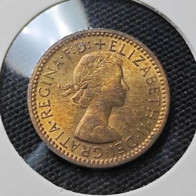 KK钱币收藏小铺  第407期 2月预留时间 周末发货 -  1955英国1法新铜币 好品