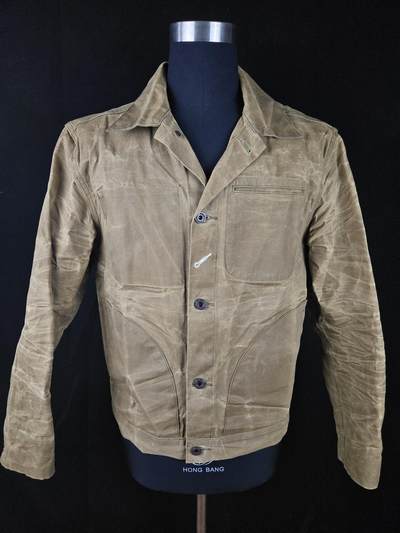0元起拍勋章 第342期 咸鱼国勋章拍卖专场 3月29日（周日）下午6：00开始 - 古着油蜡夹克 胸围105 肩宽46 衣长64 袖长58