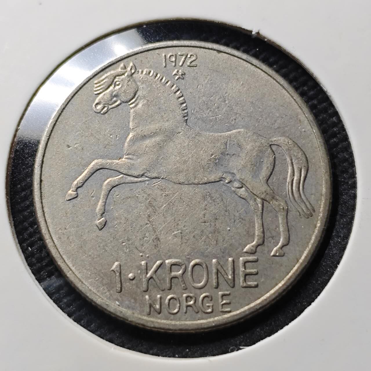 KK钱币收藏小铺  第406期 2月预留时间 周末发货  1972挪威1克朗 动物版