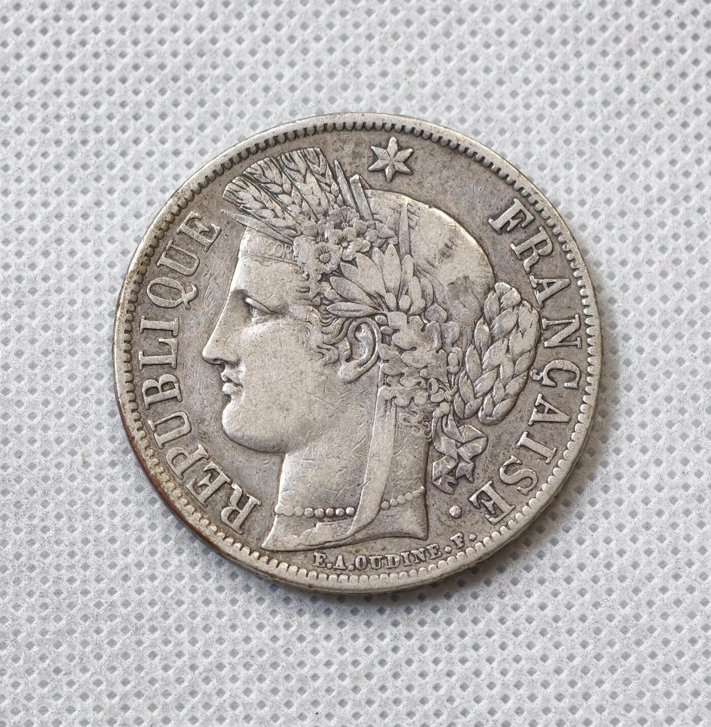 甄臻铺-世界币章拍卖（第56期），送拍享返佣金等优惠多多 1851 法国谷物女神 5法郎