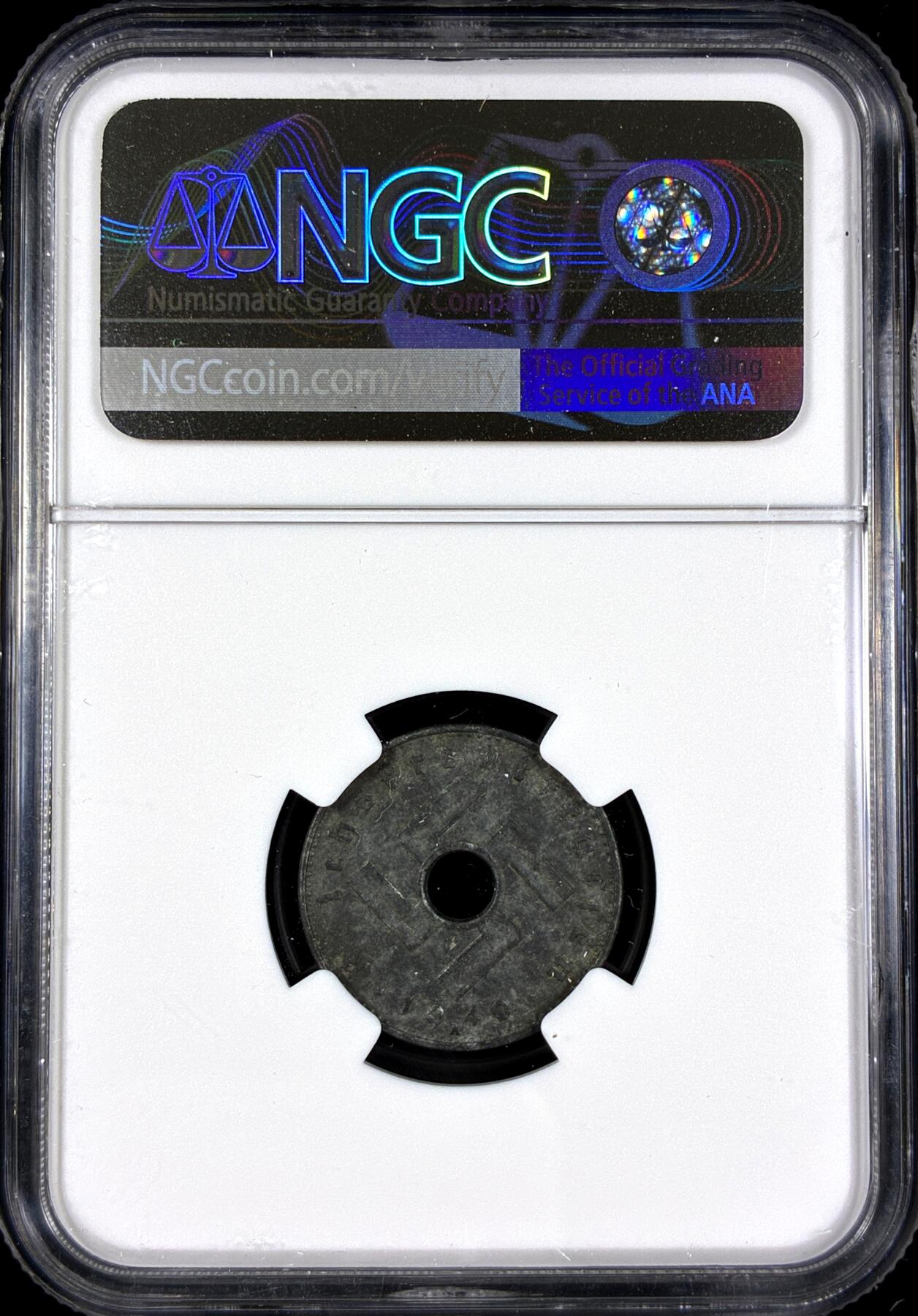 【雨安】【直播拍卖】【第0130期-评级币章】2026-03-28 周六 19:30 (金价981.33, 银价17.11) [评级德国] Germany 德国 第三帝国 10芬尼 1940年 中孔军币  NGC-AU55