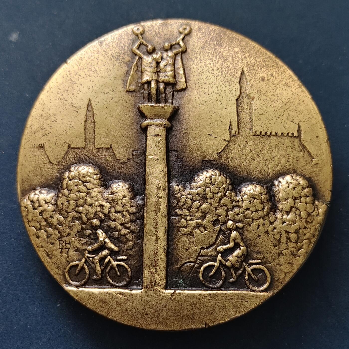 【全场包邮】纯粹捡漏拍515场 【铜章】丹麦演员奥斯瓦尔德·赫尔穆特70毫米纪念大铜章