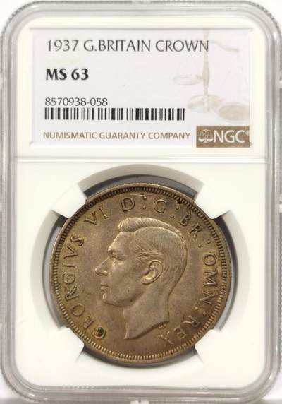 博洋堂“芳菲春韵”3月精品大拍专场暨第166期（全场包邮） - NGC MS63 英国1937年乔治六世登基克朗银币