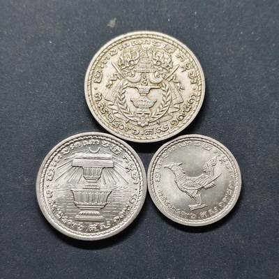 【全场包邮】纯粹捡漏拍514场 - 柬埔寨1953年早期CENT版3枚套币