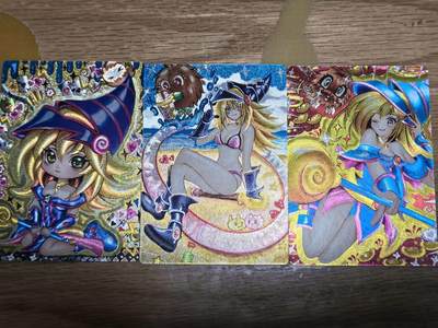 阳大大卡牌拍卖第106期（持续收拍品，周五晚上九点截拍，进群福利早知道） - 奇点最新一弹手绘专属定制游戏王黑魔女3种形态粗闪裸卡