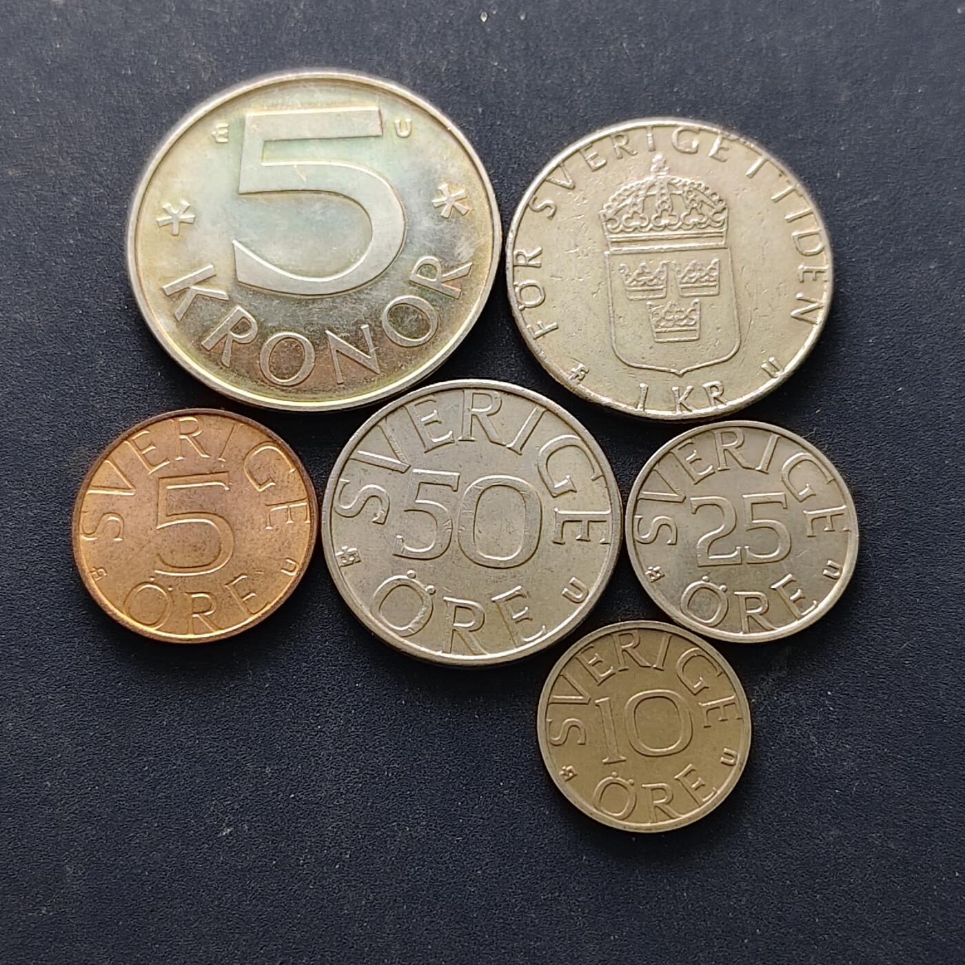 【全场包邮】纯粹捡漏拍514场 瑞典1977-1986年6枚套币