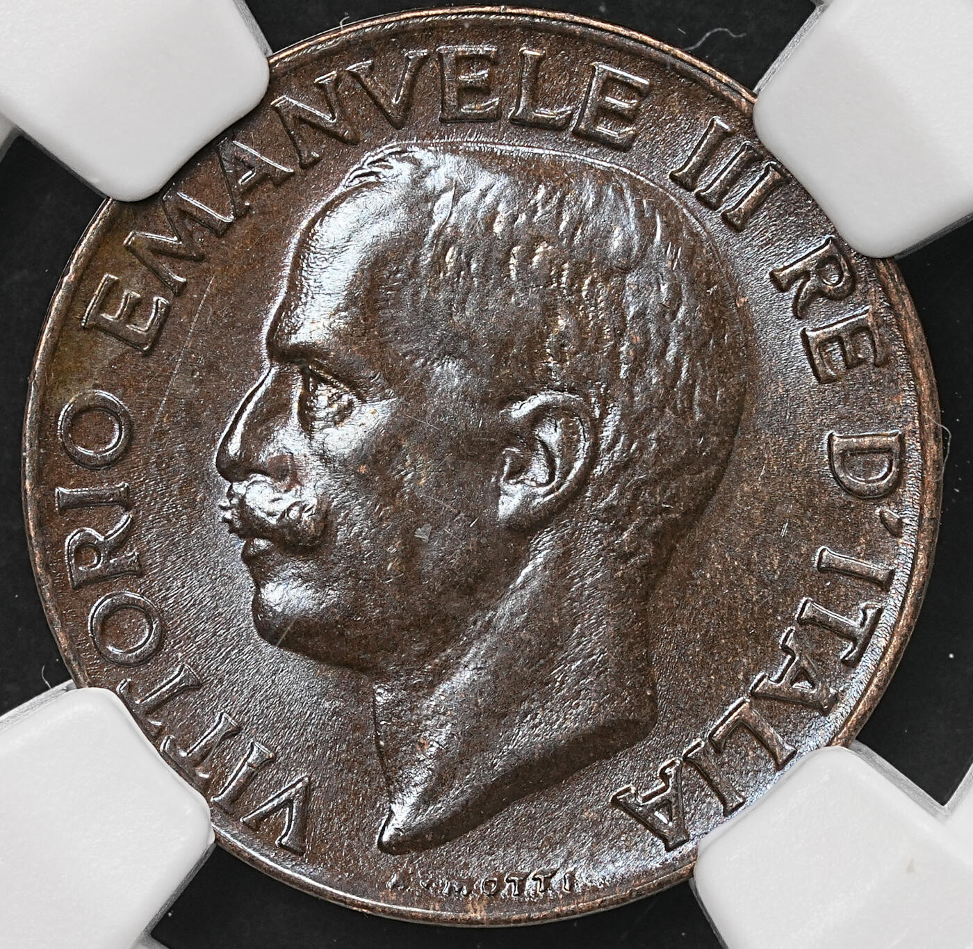 修遠堂世界钱币第109期 NGC MS64BN 1935年意大利5分铜币