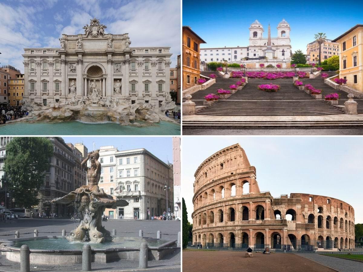 「木头集藏」“春启藏心”——章牌精品专场 Giandomenico～意大利罗马著名景点系列银章四枚原盒套装 ，意大利著名造币厂Stefano Johnson铸造，直径：60mm，四枚总重456克，每枚背面都标有厂铭和含银量800。银章正面展示的是罗马举世闻名的4个景点：特雷维喷泉、圣三一教堂与西班牙阶梯、特里同喷泉、罗马角斗场。