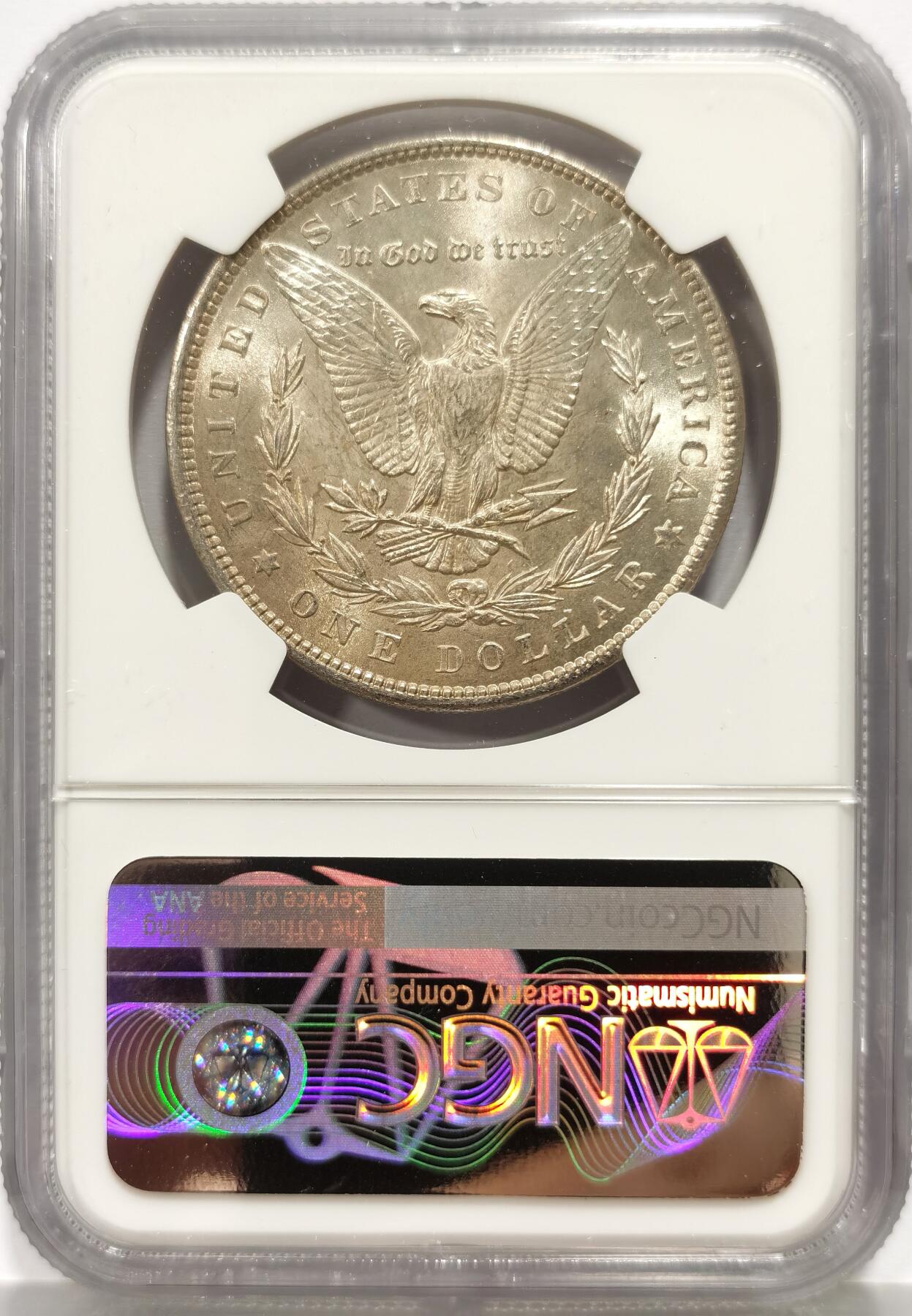 博洋堂“芳菲春韵”3月精品大拍专场暨第166期（全场包邮） NGC MS63 美国1896年摩根1美圆银币 浅黄油彩