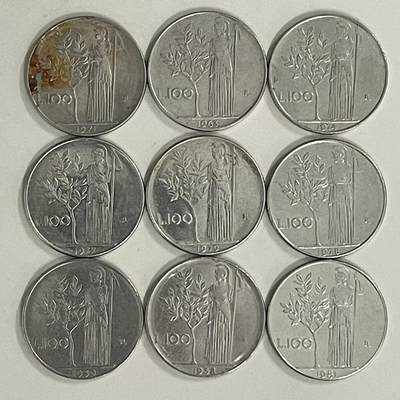 2026年第38场各国散币拍卖（总第188场） - 意大利100里拉9枚