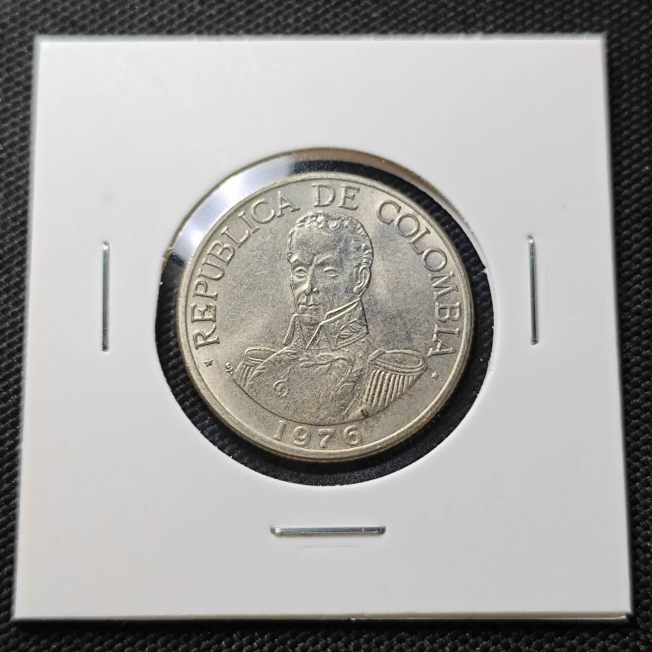 KK钱币收藏小铺  第407期 2月预留时间 周末发货  1976哥伦比亚1比索