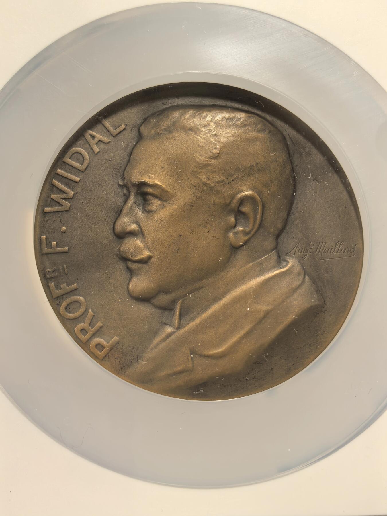 博洋堂“芳菲春韵”3月精品大拍专场暨第166期（全场包邮） NGC MS65 法国费利克斯·维达尔教授纪念大铜章，著名医生和微生物学家，68mm