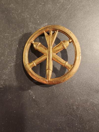 老王徽章第189期 - 法国炮兵贝雷帽徽   金色