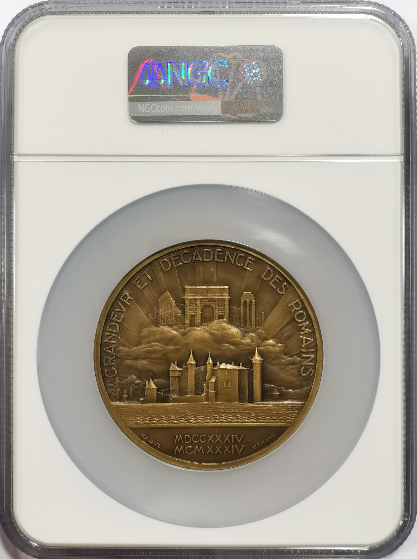 博洋堂“芳菲春韵”3月精品大拍专场暨第166期（全场包邮） NGC MS64BN 法国1934年纪念孟德斯鸠《罗马盛衰论》发表200周年纪念大铜章