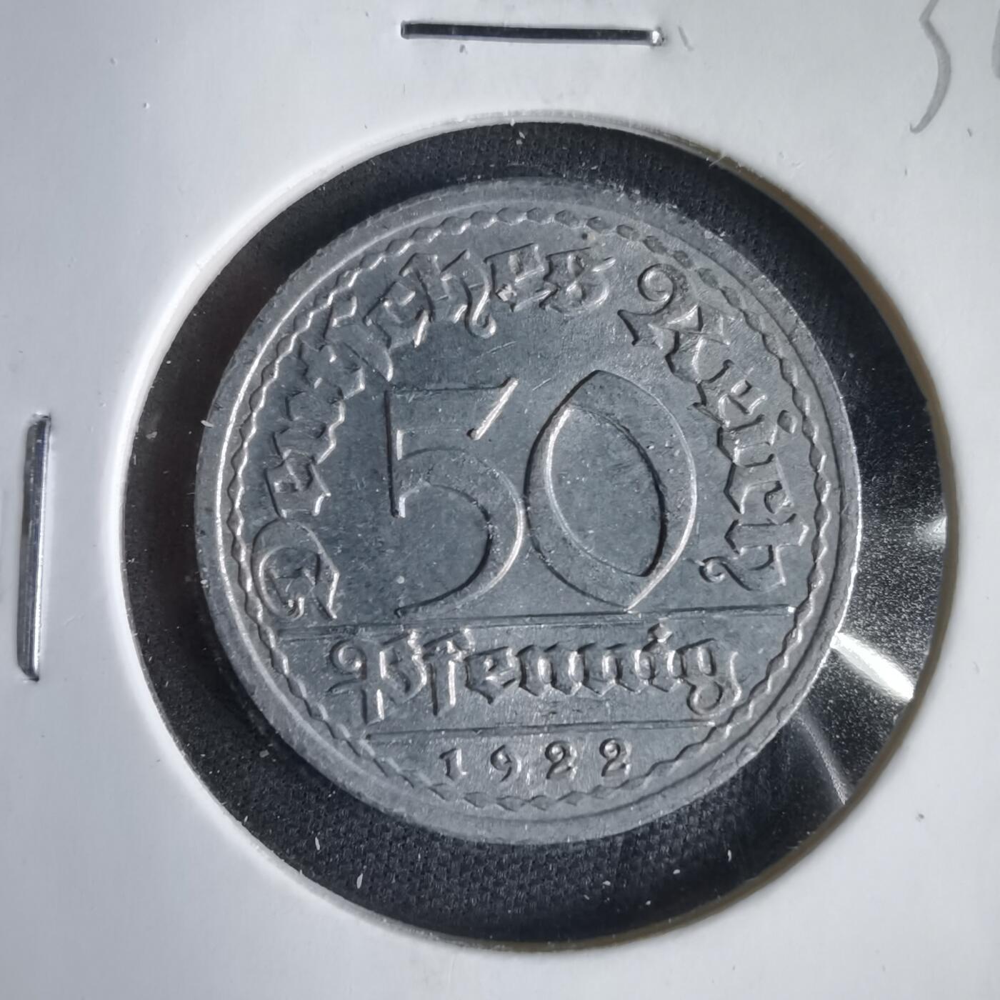 沼泽如烟--第1031场 德国1922年50芬尼