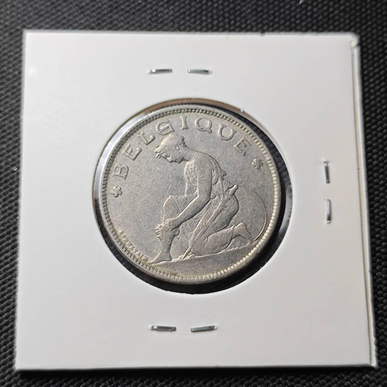 KK钱币收藏小铺  第406期 2月预留时间 周末发货 1923比利时2法郎镍币 