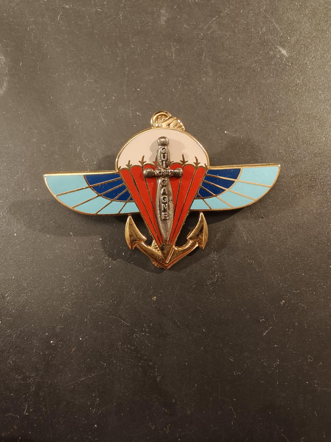 老王徽章第189期 法国第2海军陆战队伞兵团证章         该团历史可追溯至殖民地时期，目前驻扎在法属留尼汪岛，部队曾参与苏伊士运河战争等中东行动