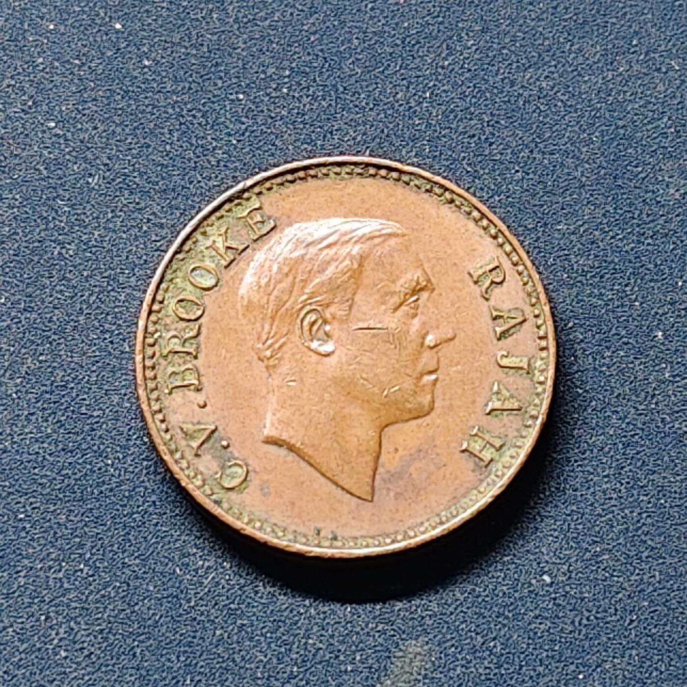 【全场包邮】纯粹捡漏拍514场 沙捞越1933年查尔斯·维纳·布鲁克1/2分铜币