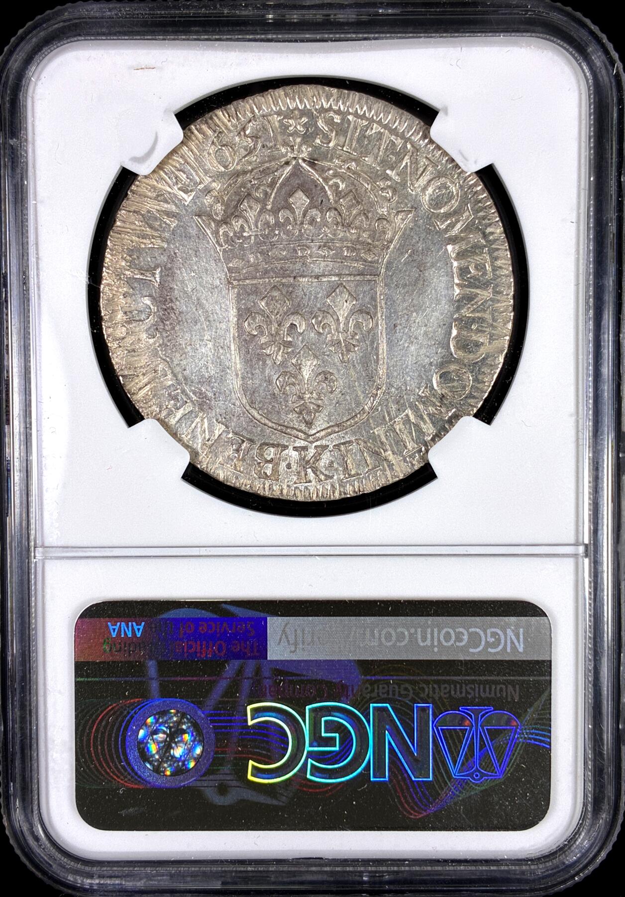 【雨安】【直播拍卖】【第0130期-评级币章】2026-03-28 周六 19:30 (金价981.33, 银价17.11) [评级法国] France 法国 1埃居 KM#0155 DAV-3799 (1646-1653) 路易十四 儿童版2nd  NGC-UNC