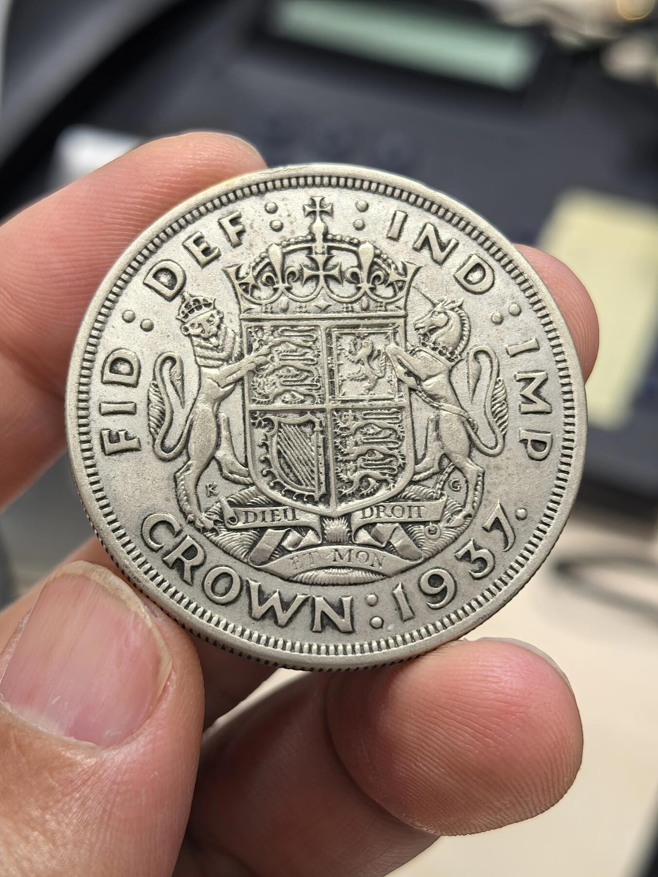 博洋堂“芳菲春韵”3月精品大拍专场暨第166期（全场包邮） 英国1937年乔治六世登基纪念1克朗银币，原味好品。