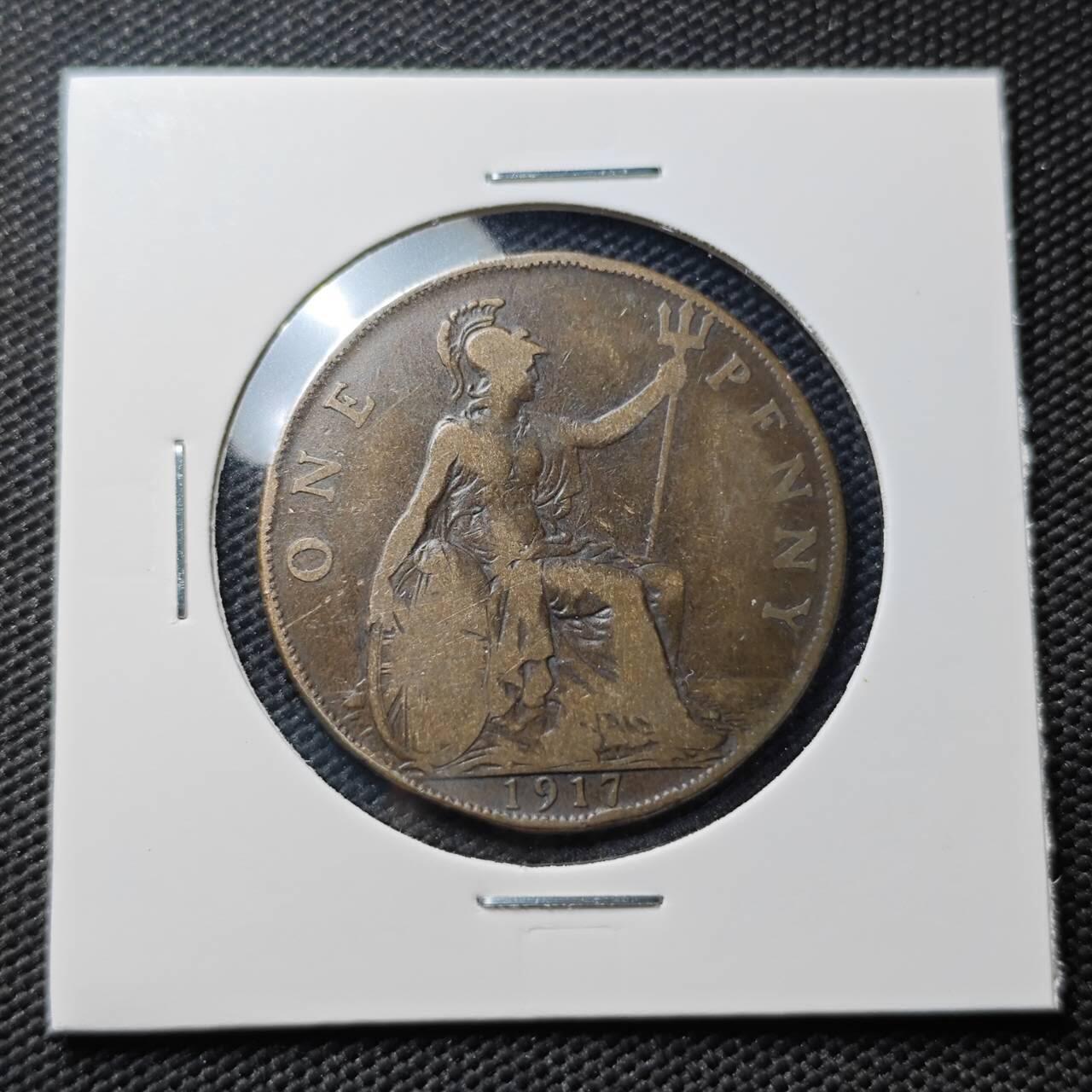 KK钱币收藏小铺  第406期 2月预留时间 周末发货  1917英国1便士铜币