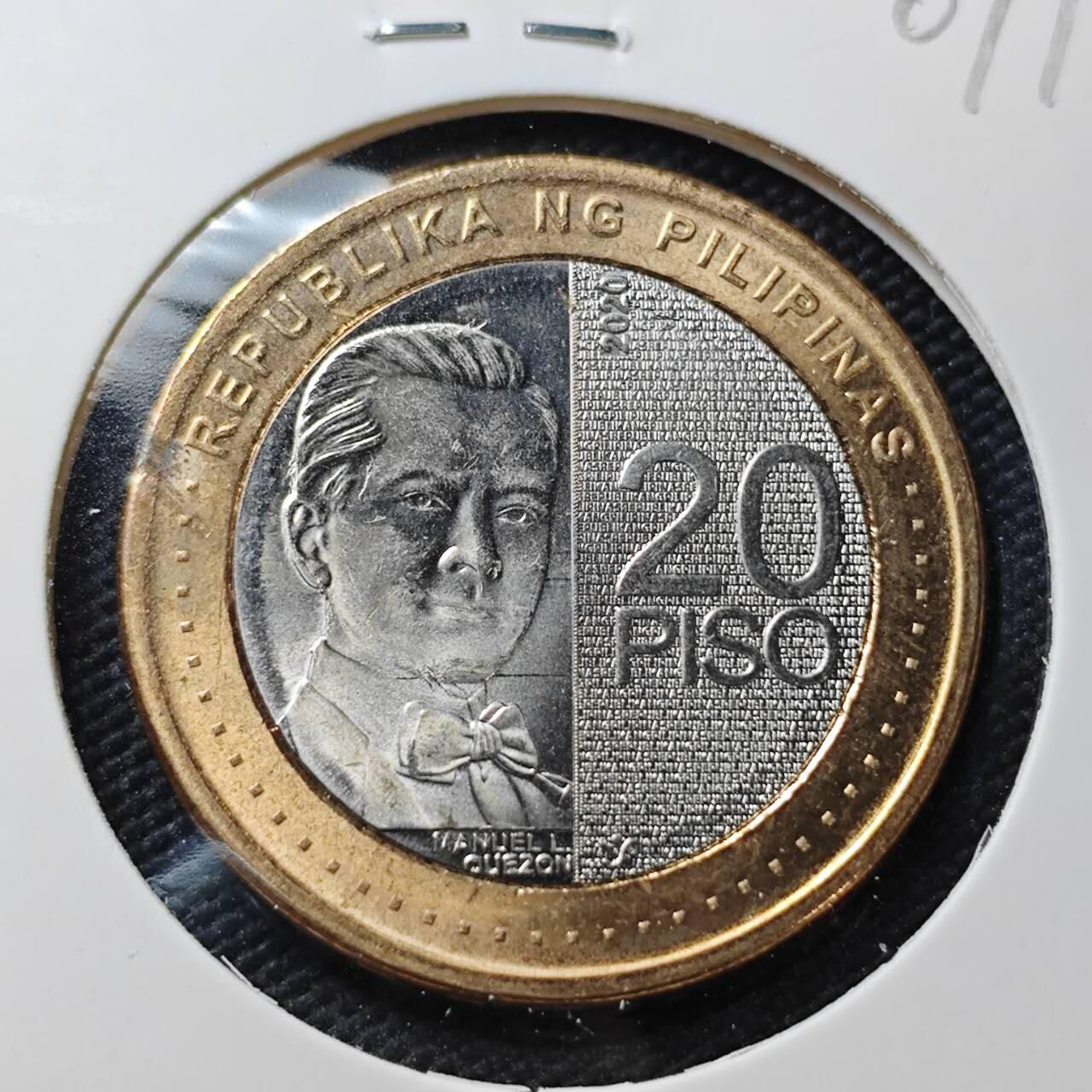 KK钱币收藏小铺  第407期 2月预留时间 周末发货  菲律宾20比索双色币 好品