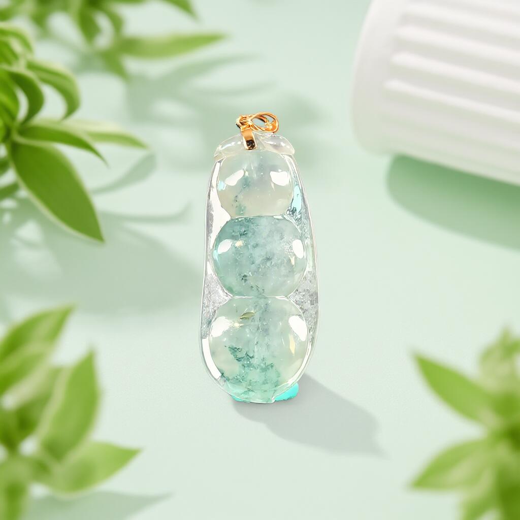 碧月说宝 君子怀瑾·当代和田玉清风专场(五) 18k金冰种飘蓝花连中三元