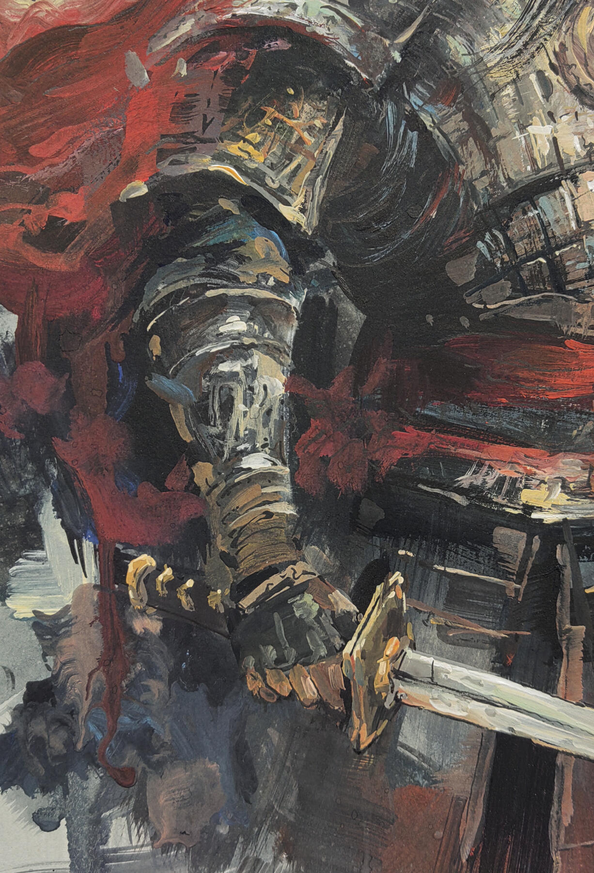 白泽拍卖卡牌手绘专场第34期（花朝去了又春分 草如茵 柳烟新） 2026 马哲帆手绘画 刘备 尺寸：25.3cm*36.5cm  马哲帆钤印