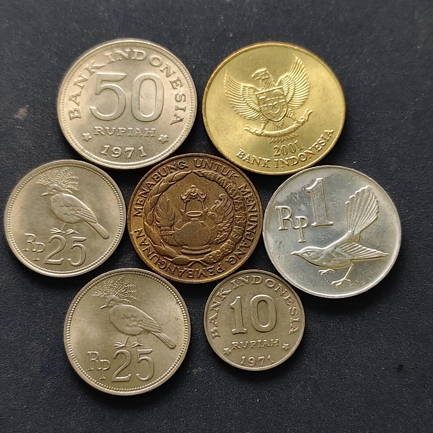【全场包邮】纯粹捡漏拍514场 印度尼西亚1970-2001年7枚套币-含FAO纪念币