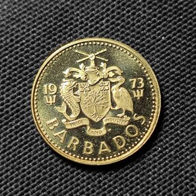 KK钱币收藏小铺  第408期 2月预留时间 周末发货 -   1973巴巴多斯5分 精制币