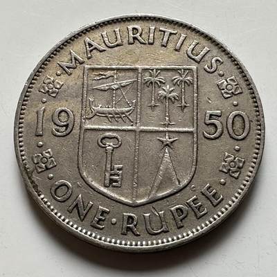 🌹外币初藏🌹🐯2026年第34场   每周二四六晚8️⃣点 接代拍 - 英属毛里求斯 1950年 乔治六世 1卢比