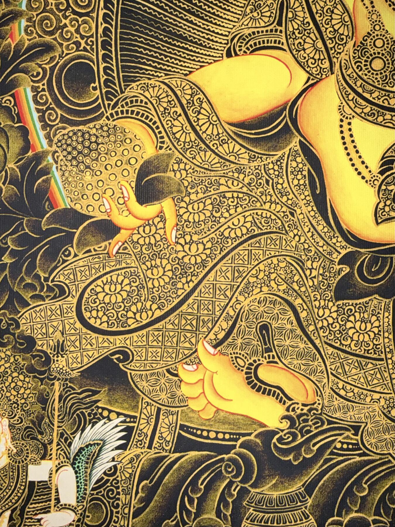 NO.28 好又多金牌大场，每周一站式配齐，方便凑单！（周6晚9点截拍，卖家送拍0抽成！） 【布画】 黑金黄财神 矿石染料添彩 尺寸：54*75cm【珠玉不绝，障厄全消】