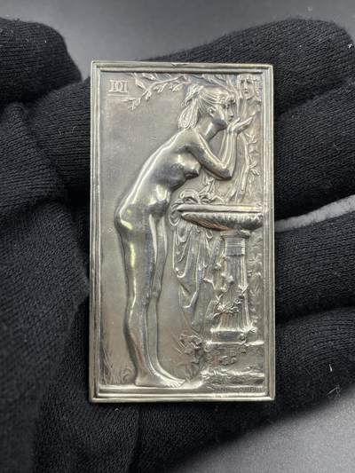 「木头集藏」“春启藏心”——章牌精品专场 - D.Dupuis～法国“泉” 艺术银章，尺寸：66.5×36mm，54.9 g，边铭：丰饶角 ARGENT，名家代表作！