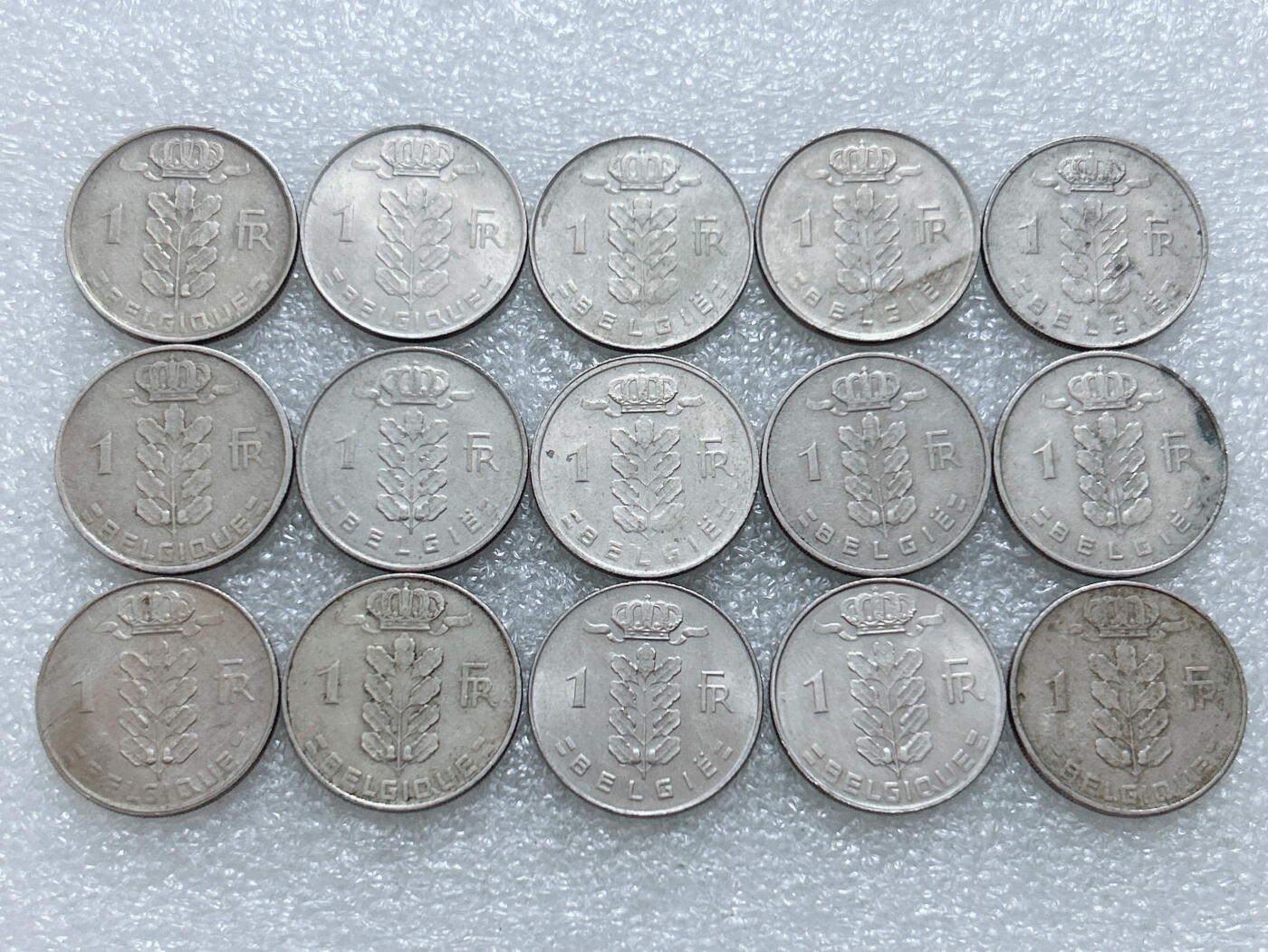 第一海外回流一元起拍收藏 散集专场  第306期 比利时1法郎硬币 15枚