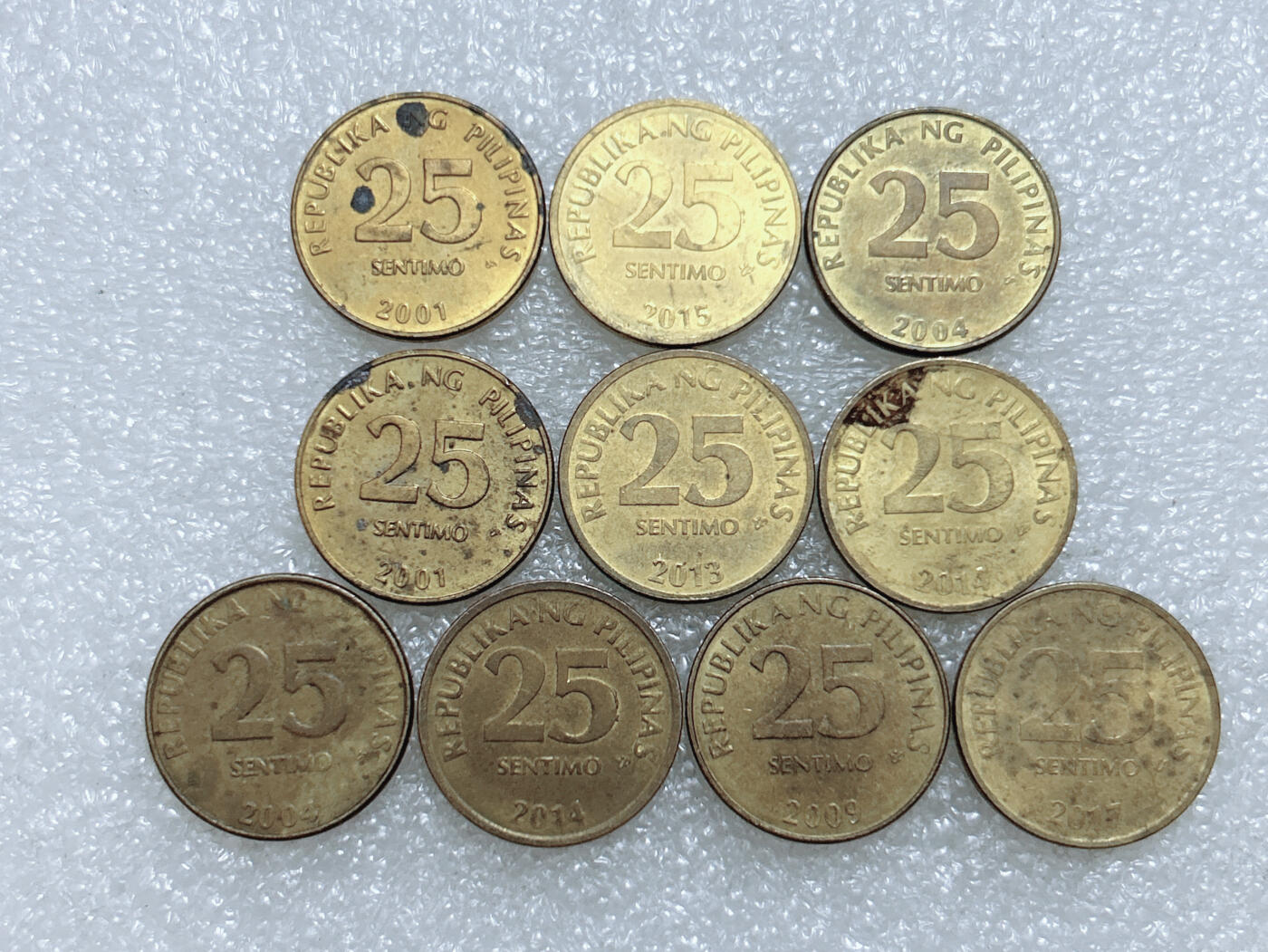 第一海外回流一元起拍收藏 散集专场  第306期 菲律宾25分硬币 10枚