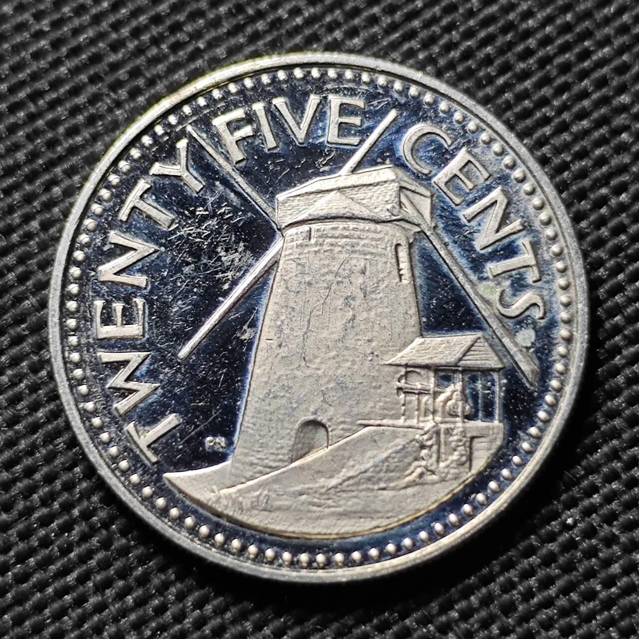 KK钱币收藏小铺  第408期 2月预留时间 周末发货   1980巴巴多斯25分 精制币