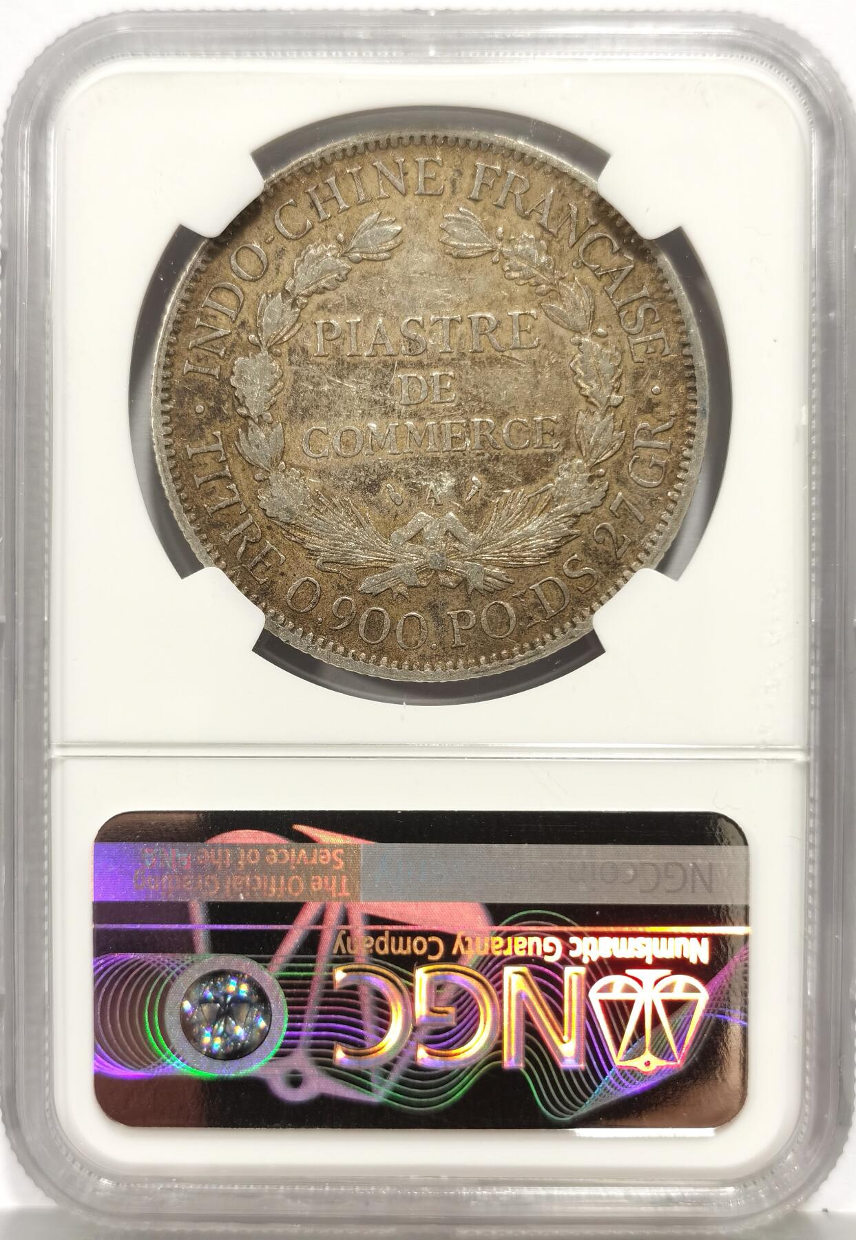 博洋堂“芳菲春韵”3月精品大拍专场暨第166期（全场包邮） NGC XF40 法属印支1909年A版坐洋银币，黄油包浆