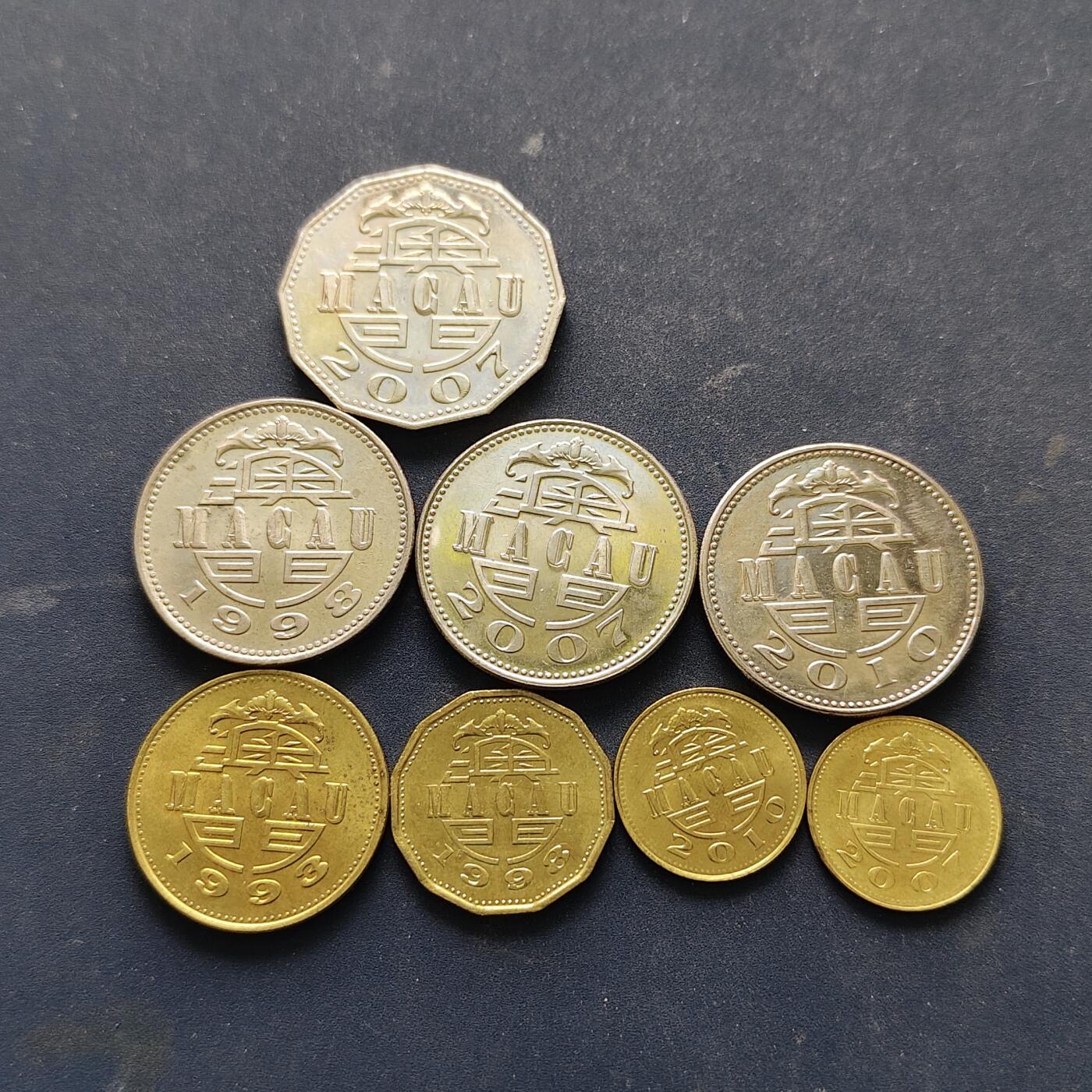 【全场包邮】纯粹捡漏拍514场 澳门1993-2010年民俗版散币8枚一组