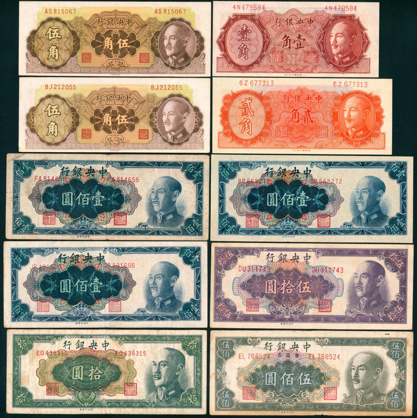 上海炎玺拍卖 玺藏千秋 中央银行各种面额一组15枚