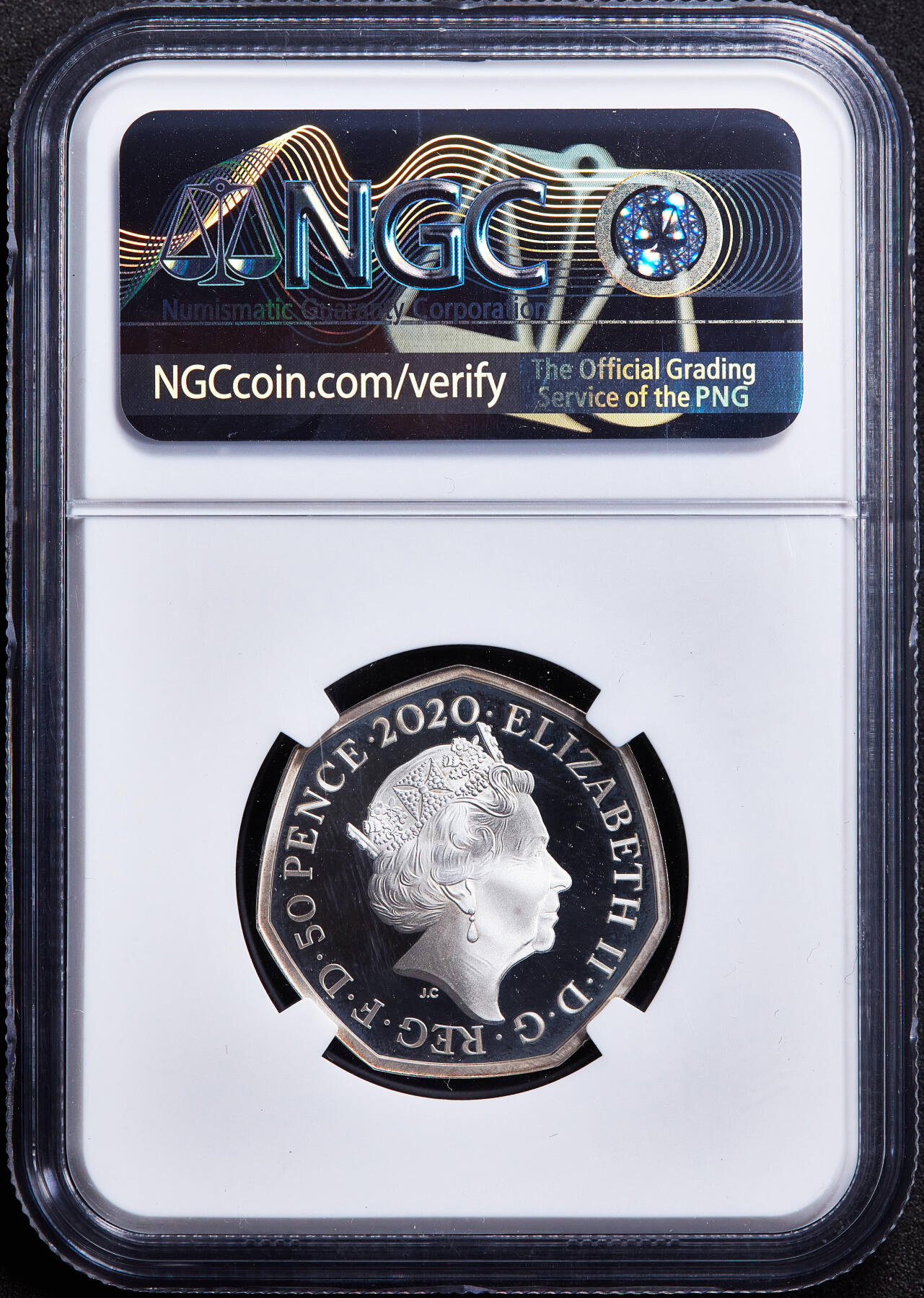 【俄甄集藏】2026年(050)04-01星期三 晚 19:30 全场包邮 英国2020年纪念脱欧50便士精制银币，NGC PF69UC，重8克，925银，发行量46903枚